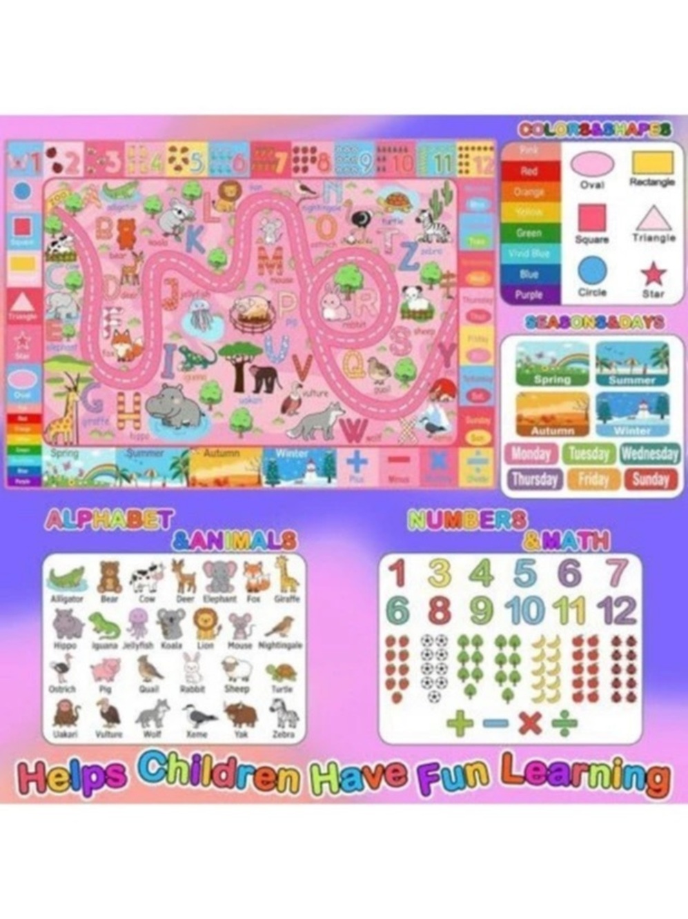 Pink Multicolor Learning Play Mat - Picture 2 of 3